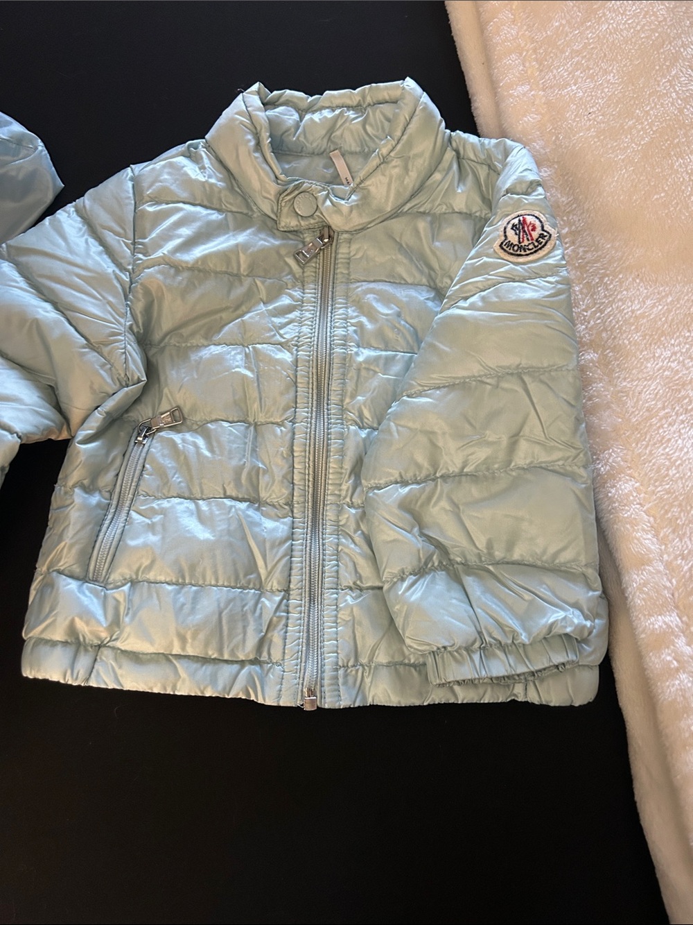 Moncler Kids Pale Blue Quilted Puffer Jacket